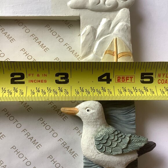 Nautical-Themed 3D Photo Frame Seagull Sailboats Design Rayco 2"x3" Photo Ocean - Picture 7 of 8